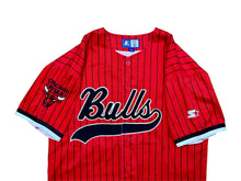 Carregar imagem no visualizador da galeria, Beisbolera Pinstripe Chicago Bulls Starter Vintage - M/L/XL
